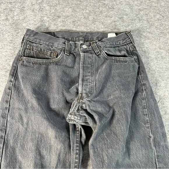 Vintage Levi’s 501 0658 Jeans Mens 28x28 Black 80s Made In USA Button Fly Repair